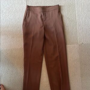 Theory Brown Dress Pants with Flat Front and Straight Leg